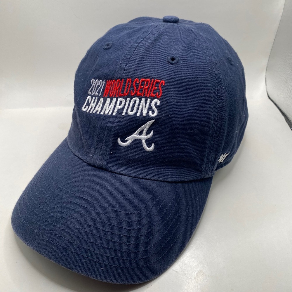 ATLANTA BRAVES 47 Brand Clean Up Hat Cap OSFA Navy 2021 World Series Champions